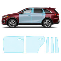 Антигравійна захисна бронеплівка за лекалами для Kia Sorento UM facelift 2018-2020 - зони дверей і стійки вікон