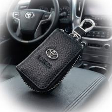 Ключница автомобильная для ключей с логотипом Toyota (Тисненая кожа)