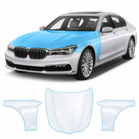Антигравийная защитная бронепленка по лекалам для BMW 7 Series G11/G12 2015-2019 - капот и передние крылья