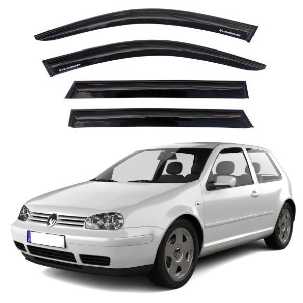 Дефлектори вікон ветровики Volkswagen Golf IV 1997-2002 Хечбек Скотч 3M Voron Glass