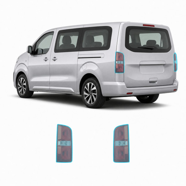 Антигравийная защитная бронепленка по лекалам для Citroen SpaceTourer I 2016- задние фонари стопы