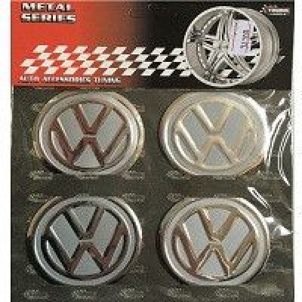 Наклейка на ковпак Volkswagen 60 мм хром 4 шт