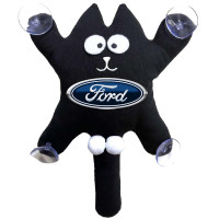 Игрушка на присоске Кот Саймон XL Ford Жирный Кот Черный (Цветной логотип 3D)