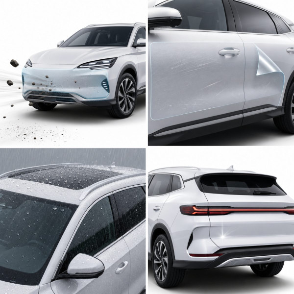 Антигравійна захисна бронеплівка за лекалами для BYD Song Plus I facelift 2023- передня частина авто (капот бампер крила))