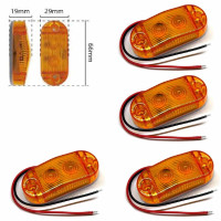 LED Габарит 66 х 29 мм 12/24V два диода Оранжевый 4 шт (BD-0132A)