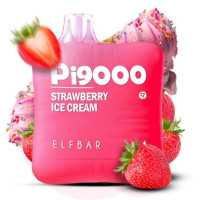 Elf Bar Pi9000 18 ml Strawberry Ice Cream Полуничне Морозиво
