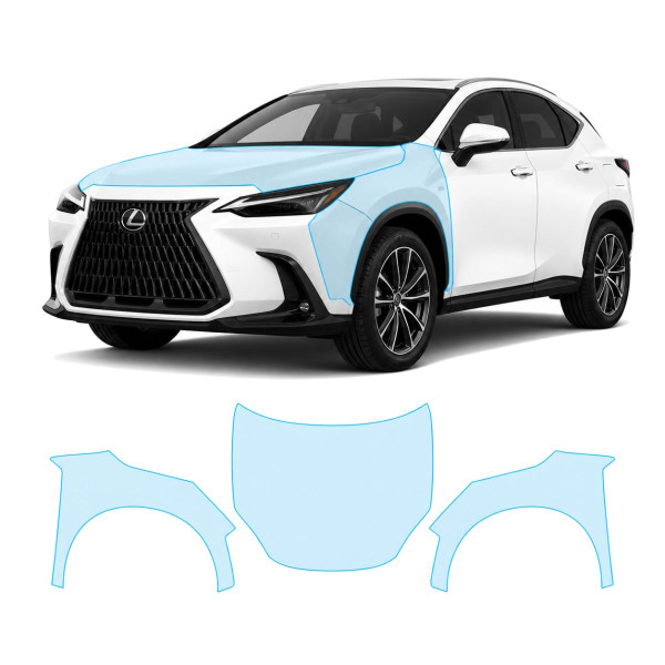 Антигравійна захисна бронеплівка за лекалами для Lexus NX AZ20 2021- капот і передні крила
