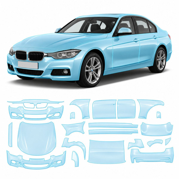 Антигравийная защитная бронепленка по лекалам для BMW 3 Series F30 2012-2015 - полный кузов