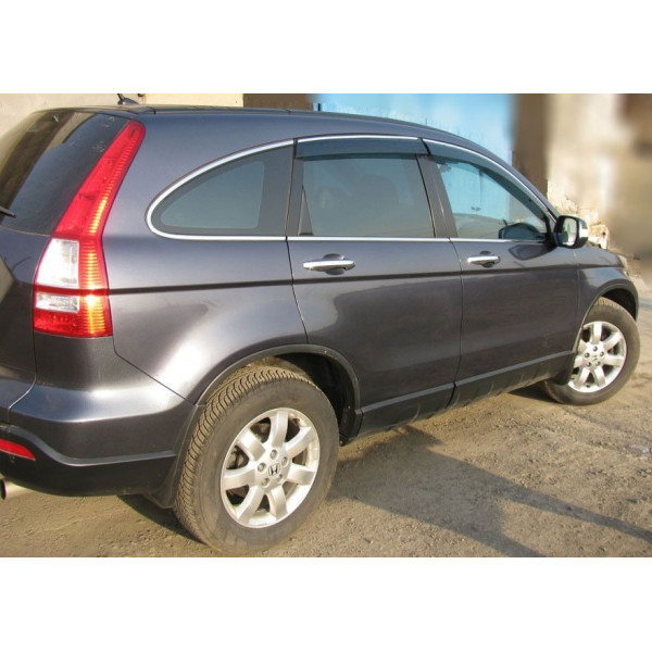 Дефлектори вікон вітровики Benke для Honda CR-V 2007-2012 Хром Молдинг З Нержавіючої Сталі 3D