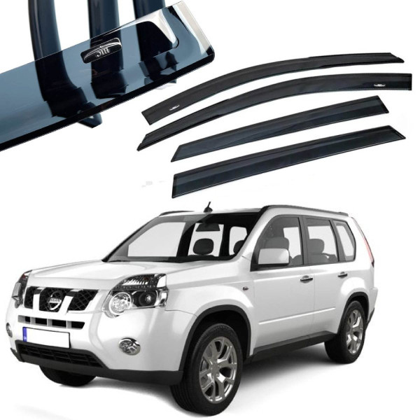 Дефлектори вікон вітровики HIC для Nissan X-Trail (T31) 2007-2014 Димчастий Акрил (NI35)