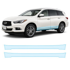 Антигравійна захисна бронеплівка за лекалами для Infiniti QX60 L50 facelift 2016-2020 - нижня зона кузова пороги