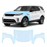 Антигравийная защитная бронепленка по лекалам для Land Rover Discovery L462 facelift 2021- капот и передние крылья