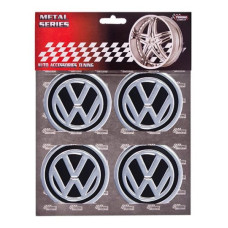 Наклейка на ковпак Volkswagen 60 мм чорний 4 шт