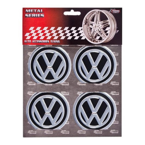 Наклейка на колпак Volkswagen 60 мм черный 4 шт