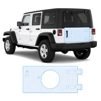 Антигравийная защитная бронепленка по лекалам для Jeep Wrangler JK 2007-2018 - зона крышки багажника