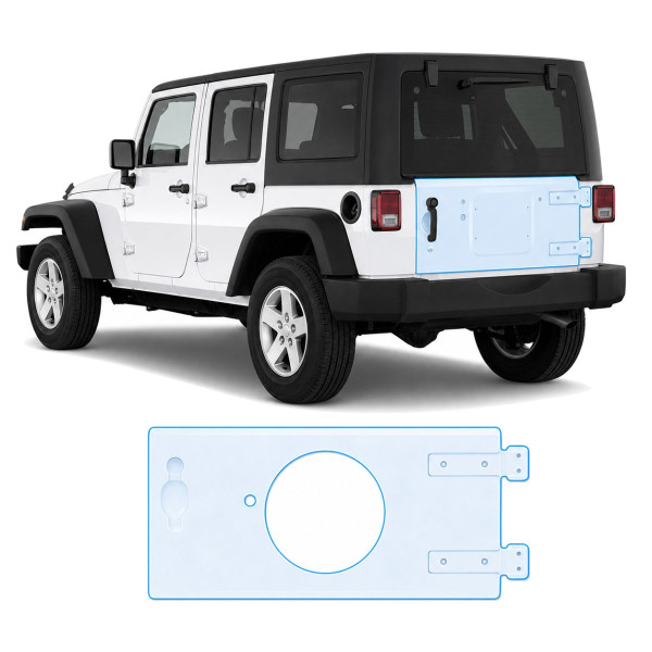 Антигравійна захисна бронеплівка за лекалами для Jeep Wrangler JK 2007-2018 - зона кришки багажника