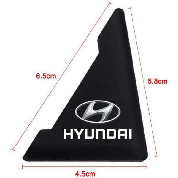 Защита углов двери Hyundai 2 шт Резиновые 45х58х47 мм на скотче Черные Усиленные (противоударные чехлы от сколов)
