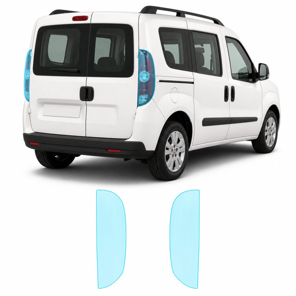 Антигравийная защитная бронепленка по лекалам для Fiat Doblo II 2010-2022 - задние фонари стопы