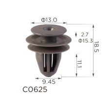 Клипса крепления обшивки дверей молдинг Honda Acura 91560-SP0-003 91560-S7A-003 (C0625)