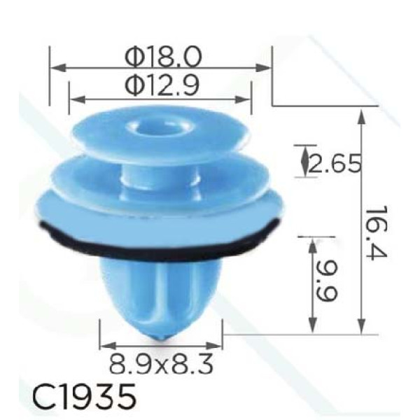 Кліпса кріплення карти дверей молдинги TOYOTA LEXUS DAIHATSU (67771-26240 6777126240 15829) (C1935)
