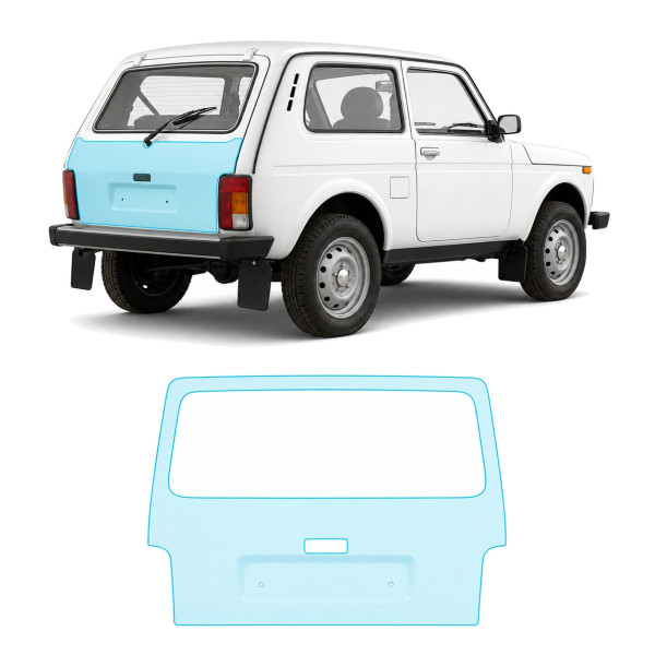 Антигравийная защитная бронепленка по лекалам для LADA Niva 2121 1977-2020 - зона крышки багажника