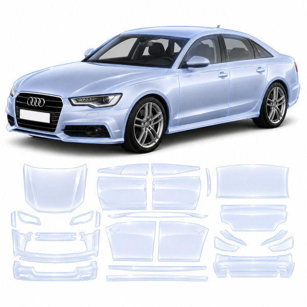 Антигравийная защитная бронепленка по лекалам для Audi A6 C7 2011-2018 - полный кузов