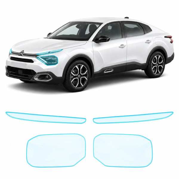 Антигравийная защитная бронепленка по лекалам для Citroen C4 X I 2022- оптика (фары и ПТФ)
