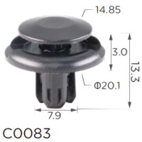 Кліпса кріплення Натискна Розпірна HONDA MITSUBISHI MAZDA TOYOTA LEXUS (MU000319 MR220501 91512SX0003 91512-SX0-003 11380) C0083