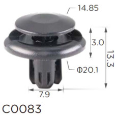 Кліпса кріплення Натискна Розпірна HONDA MITSUBISHI MAZDA TOYOTA LEXUS (MU000319 MR220501 91512SX0003 91512-SX0-003 11380) C0083