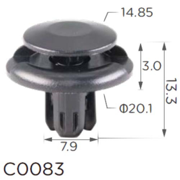Клипса крипления Нажимная Распорная HONDA MITSUBISHI MAZDA TOYOTA LEXUS (MU000319 MR220501 91512SX0003 91512-SX0-003 11380) C0083