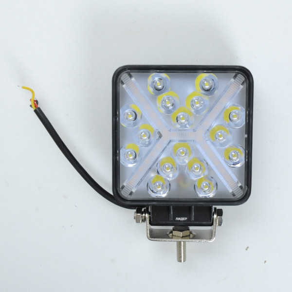 Світлодіодна додаткова LED фара 48W (3W*16) 10-30V 105x105 35 mm Далеке світло Повторювач повороту (4064)