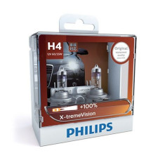 Автолампа галогенная Philips X-treme Vision +130% H4 12V 60/55W 2 шт (12342XVS2)