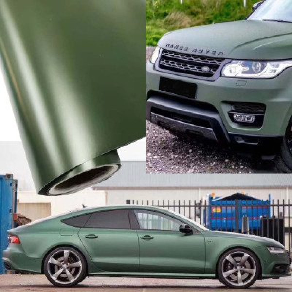 Автомобільна Вінілова Плівка ПВХ Super Matte Satin Army Green 1.52 Метра х 1 Метр 160 мікрон (CL-MS-11)