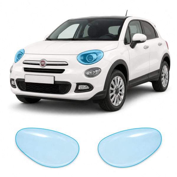 Антигравійна захисна бронеплівка за лекалами для Fiat 500X I 2015-2018 - оптика (фари та ПТФ)