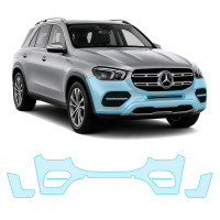 Антигравийная защитная бронепленка по лекалам для Mercedes-Benz GLE W167 2019-2023 - передний бампер