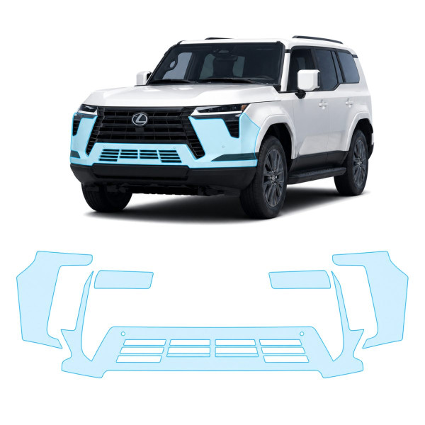Антигравийная защитная бронепленка по лекалам для Lexus GX J250 2023- передний бампер