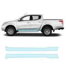Антигравийная защитная бронепленка по лекалам для Mitsubishi L200 V 2015-2019 - нижняя зона кузова пороги