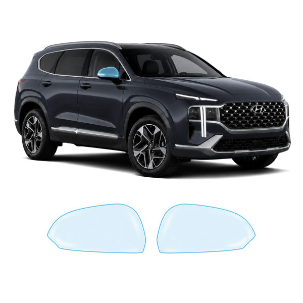 Антигравийная защитная бронепленка по лекалам для Hyundai Santa Fe TM facelift 2021-2023 - зеркала