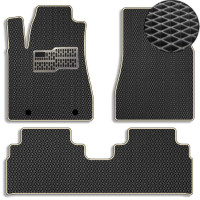 Коврики в салон EVA для Lexus RX 350 2003-2009 с подпятником Черные-Бежевый кант 5 шт