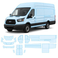 Антигравийная защитная бронепленка по лекалам для Ford Transit VII 2013- полный кузов