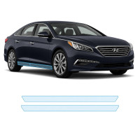 Антигравийная защитная бронепленка по лекалам для Hyundai Sonata LF 2014-2017 - нижняя зона кузова пороги