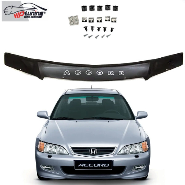 Дефлектор капоту мухобійка Honda Accord 2002-2006 з вирізом під молдинг HD01