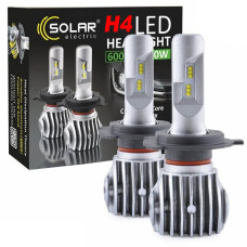 LED лампи автомобільні Solar H4 12/24V 6000Lm 40W 6500K IP65 радіатор 2 шт (CANBUS з обманкою) (8604)