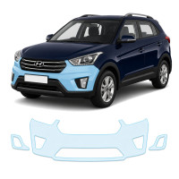 Антигравійна захисна бронеплівка за лекалами для Hyundai Creta I 2015-2017 - передній бампер