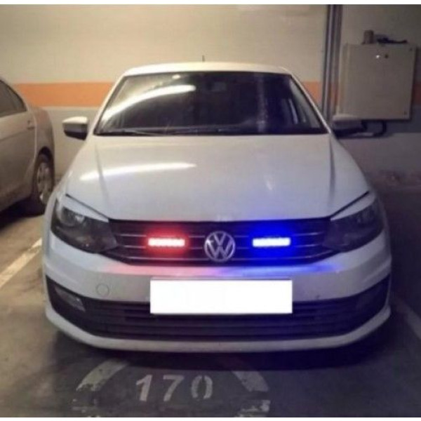 Страбоскоп Світлодіодний 12V DRL / 3W* 6LED / 12 Режимів / З Пультом / Червоно-Синій-Жовтий (V28H)