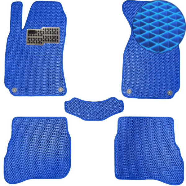 Коврики в салон EVA для Volkswagen B5 1996-2005 (Металлический подпятник) Синий 5 шт