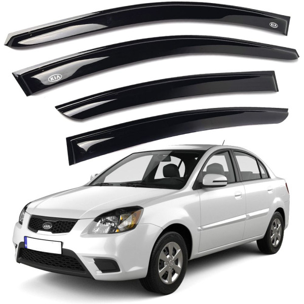 Дефлектори вікон вітровики Kia Rio Седан 2005-2011 Voron Glass