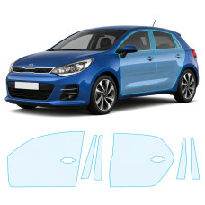 Антигравийная защитная бронепленка по лекалам для Kia Rio UB facelift 2015-2017 - зоны дверей и стойки окон