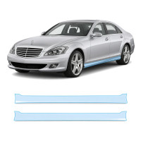 Антигравійна захисна бронеплівка за лекалами для Mercedes-Benz S-Class W221 2005-2009 - нижня зона кузова пороги