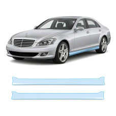 Антигравийная защитная бронепленка по лекалам для Mercedes-Benz S-Class W221 2005-2009 - нижняя зона кузова пороги